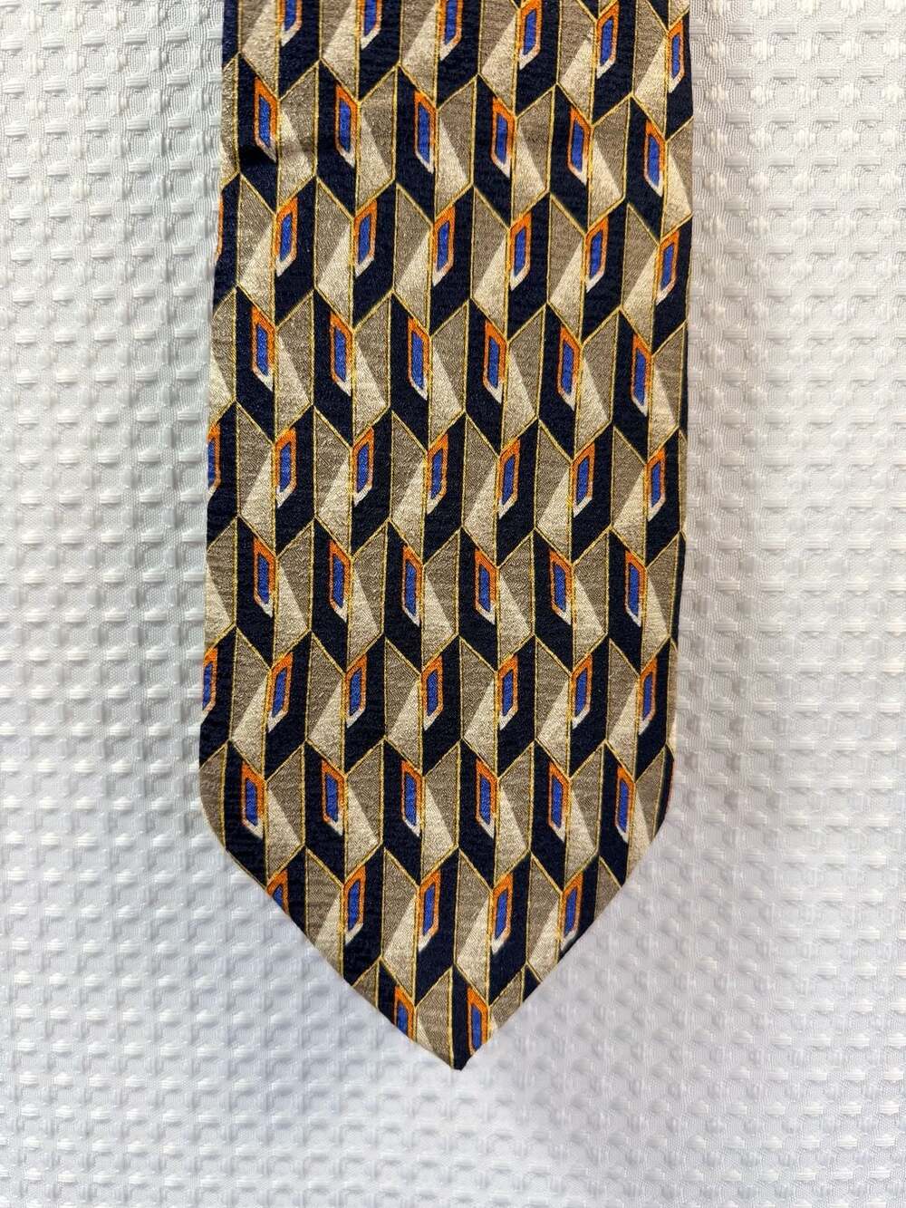 Enrico Venturi 100% Silk Geometric Print Necktie Made in Italy